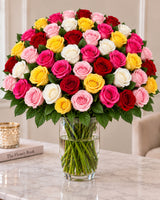 Mixed Roses — Light Pink, Hot Pink, Red, Yellow, White