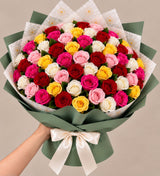 Mixed Roses — Light Pink, Hot Pink, Red, Yellow, White