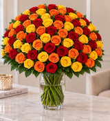Mixed Roses — Orange, Yellow, Red