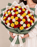 Mixed Roses — Red, Yellow, White