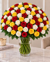 Mixed Roses — Red, Yellow, White