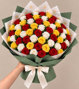 Mixed Roses — Red, Yellow, White